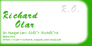 richard olar business card